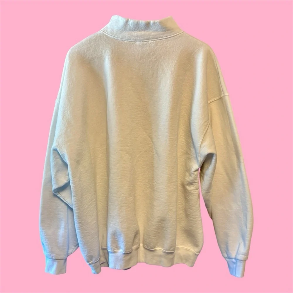 Chi Omega Mom White Quarter-Zip Long Sleeve Sweatshirt with Gold Print size 3XL - Picture 5 of 11